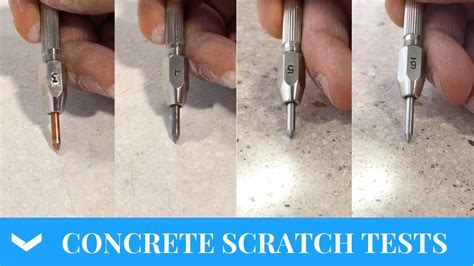 concrete hardness scratch test|mohs hardness scratch test chart.